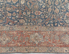 Doris Leslie Blau Antique Tabriz Allover Floral Rug In Classic Taupe - c. 1920