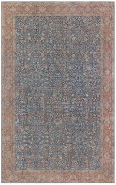 Doris Leslie Blau Antique Tabriz Allover Floral Rug In Classic Taupe - c. 1920