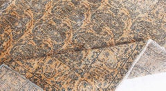 Doris Leslie Blau Antique Tabriz Allover Floral Soft Beige Carpet - c. 1880