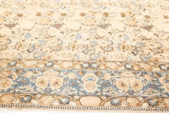 Doris Leslie Blau Antique Tabriz Allover Floral Soft Beige Rug - c. 1880