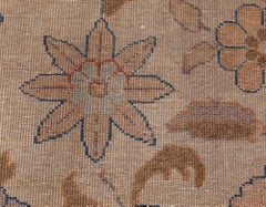 Doris Leslie Blau Antike Tabriz Allover Floral Soft Beige Teppich - c. 1880