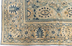 Doris Leslie Blau Antique Tabriz Allover Floral Soft Beige Rug - c. 1900