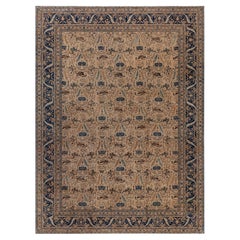 Doris Leslie Blau Antike Tabriz Allover Floral Warm Tan Teppich - c. 1900