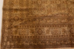 Doris Leslie Blau Antique Tabriz Allover Floral Warm Tan Rug - c. 1900