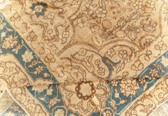Doris Leslie Blau Antique Tabriz Allover Floral Warm Tan Rug - c. 1900