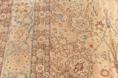 Doris Leslie Blau Antique Tabriz Allover Floral Warm Tan Rug - c. 1900