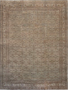 Doris Leslie Blau Antique Tabriz Allover Floral Warm Tan Rug - c. 1900