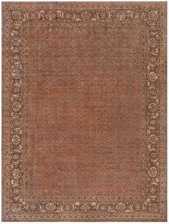 Doris Leslie Blau Antique Tabriz Allover Geometric Warm Tan Carpet - c. 1920