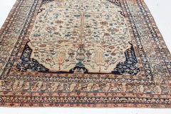 Doris Leslie Blau Antique Tabriz Allover Light Beige Carpet - c. 1880