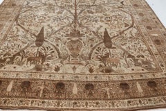 Doris Leslie Blau Antique Tabriz Allover Light Beige Carpet - c. 1900