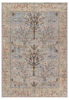 Doris Leslie Blau Antique Tabriz Allover Light Beige Hand-Knotted Rug - c. 1920