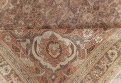 Doris Leslie Blau Antique Tabriz Allover Oversized Soft Beige Rug - c. 1900