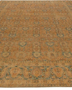 Doris Leslie Blau Antique Tabriz Allover Pale Sand Hand-Knotted Rug - c. 1900