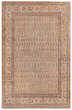 Doris Leslie Blau Antique Tabriz Allover Warm Tan Hand-Knotted Carpet - c. 1900