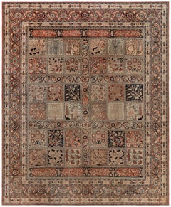 Doris Leslie Blau Antique Tabriz Allover Warm Tan Hand-Knotted Rug - c. 1900