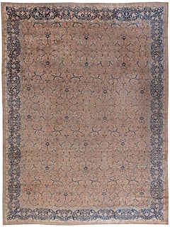 Doris Leslie Blau Antique Tabriz Allover Warm Tan Hand-Knotted Rug - c. 1900