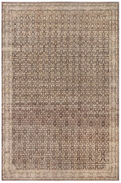 Doris Leslie Blau Antique Tabriz Allover Warm Tan Hand-Knotted Wool Rug