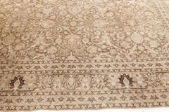 Doris Leslie Blau Antique Tabriz Floral Allover Classic Taupe Carpet - c. 1880