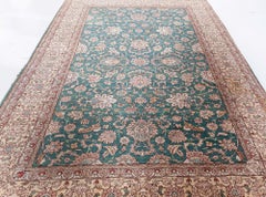 Doris Leslie Blau Antique Tabriz Floral Allover Cream Beige Rug - c. 1930