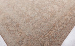 Doris Leslie Blau Antique Tabriz Floral Allover Dusty Tan Carpet - c. 1910