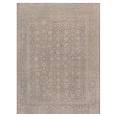 Doris Leslie Blau Tappeto antico Tabriz floreale a trifoglio color marrone polveroso - 1910 ca.