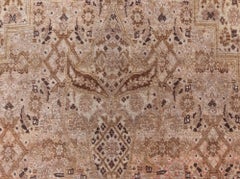 Doris Leslie Blau Antique Tabriz Floral Allover In Classic Taupe Rug - c. 1900
