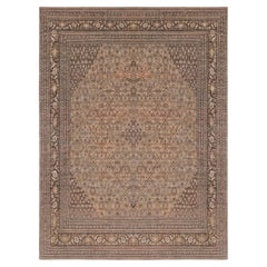 Doris Leslie Blau Tappeto antico Tabriz floreale a trifoglio in grigio classico - c.C.