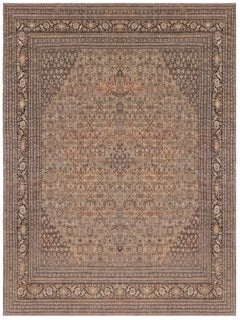 Doris Leslie Blau Antique Tabriz Floral Allover In Classic Taupe Rug - c. 1900