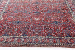 Doris Leslie Blau Antique Tabriz Floral Allover Ivory Hand-Knotted Rug - c. 1920