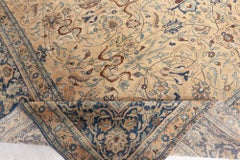 Doris Leslie Blau Antike Tabriz Floral Allover Light Beige Teppich - c. 1900