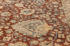 Doris Leslie Blau Antique Tabriz Floral Allover Light Beige Rug - c. 1900