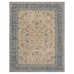 Doris Leslie Blau Antike Tabriz Floral Allover Light Beige Teppich - c. 1900