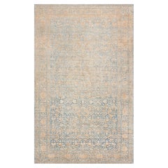 Doris Leslie Blau Tappeto antico Tabriz floreale a trifoglio azzurro - C.C. 1900