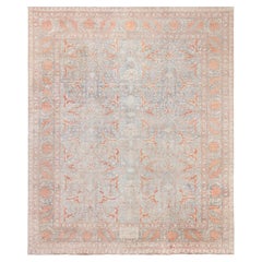 Doris Leslie Blau Antique Tabriz Floral Allover Light Gray Rug - c. 1920