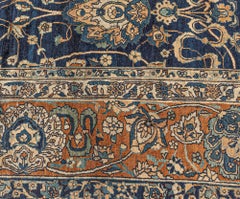 Doris Leslie Blau Antique Tabriz Floral Allover Oversized Warm Tan Rug - c. 1900