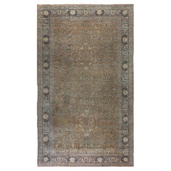 Doris Leslie Blau Tappeto antico Tabriz floreale a trifoglio sabbia pallida - c.C. 1900