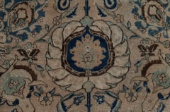 Doris Leslie Blau Antique Tabriz Floral Allover Soft Beige Rug - c. 1880