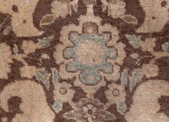 Doris Leslie Blau Tappeto antico Tabriz floreale a trifoglio morbido beige - C.C. 1900