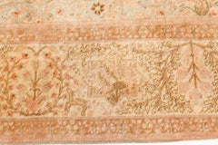 Doris Leslie Blau Tappeto antico Tabriz floreale a trifoglio morbido beige - C.C. 1900
