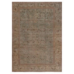 Doris Leslie Blau Tappeto antico Tabriz floreale a trifoglio morbido beige - C.C. 1900