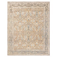 Doris Leslie Blau Tappeto antico Tabriz floreale a trifoglio morbido beige - C.C. 1900