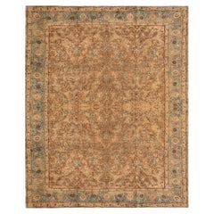 Doris Leslie Blau Antique Tabriz Floral Allover Warm Tan Rug - c. 1900