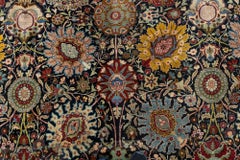 Doris Leslie Blau Antique Tabriz Floral Ivory Rug - c. 1900 (Size Adjusted)