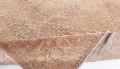 Doris Leslie Blau Antique Tabriz Medallion Cream Beige Carpet - c. 1920
