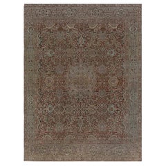 Doris Leslie Blau Tappeto antico Tabriz con medaglione Warm Tan annodato a mano - C.C. 1900