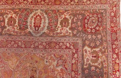Doris Leslie Blau Antique Tabriz Medallion Warm Tan Hand-Knotted Rug - c. 1920