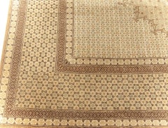 Doris Leslie Blau Antique Tabriz Medallion Warm Tan Rug - c. 1920 Ghom