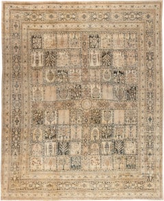 Doris Leslie Blau Antique Tabriz Tan Rug - c. 1880 (Size Adjusted) Garden Design