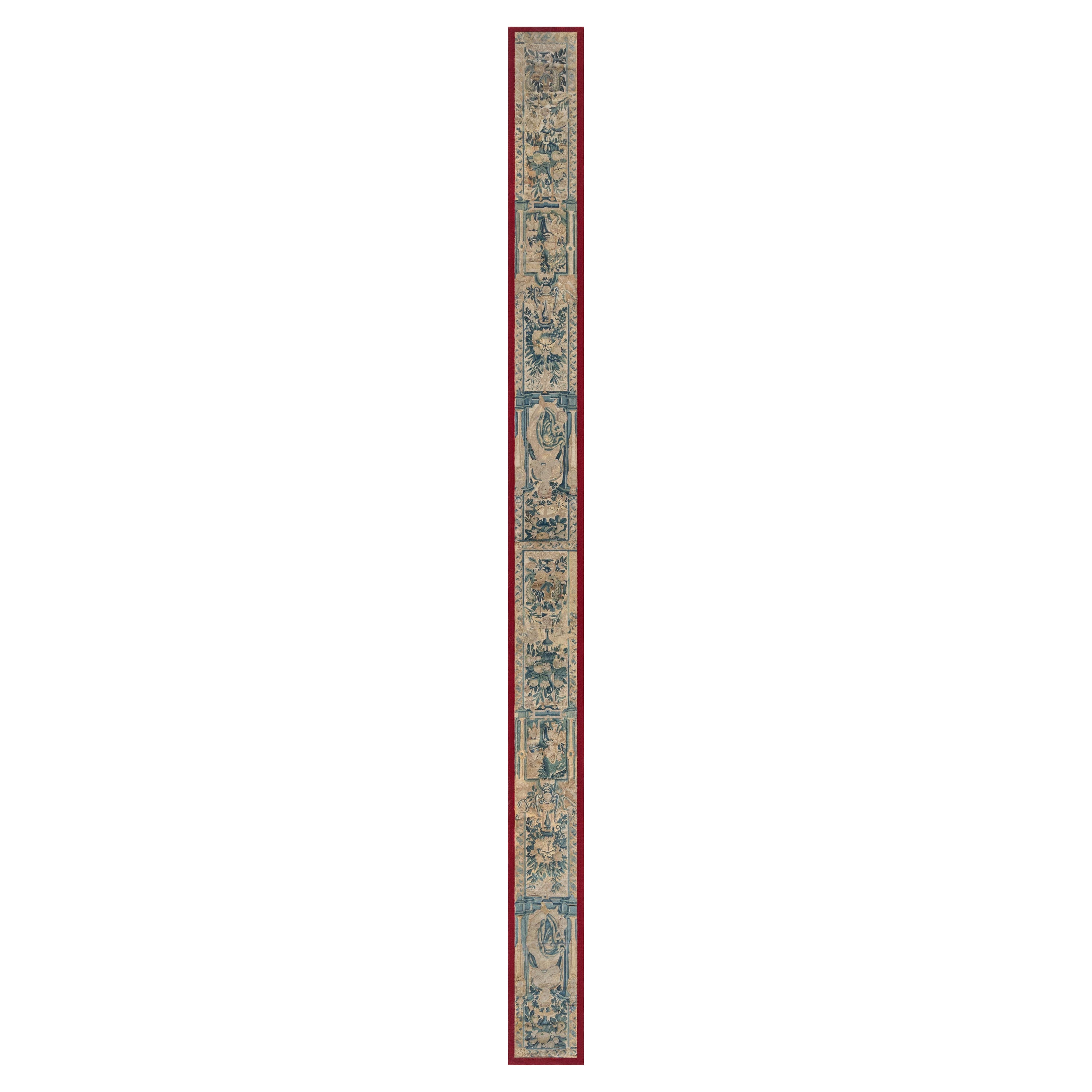 Doris Leslie Blauer antiker Wandteppich-Fragment-Läuen-Läufer