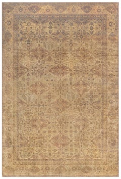 Doris Leslie Blau Antique Turkish Allover Floral Warm Tan Rug - c. 1900